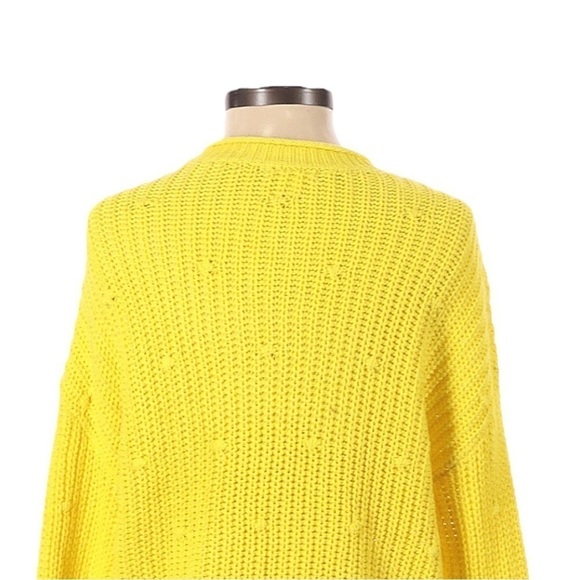 🌺 Abound Nordstrom Ribbed Knit Yellow Crew Neck Dolman Sweater Size S NWT - Picture 4 of 9